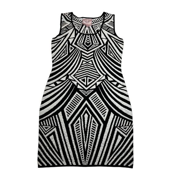 Romeo & Juliet Couture Sleeveless Abstract Print Knit Bodycon Dress Size S NEW - Picture 1 of 7